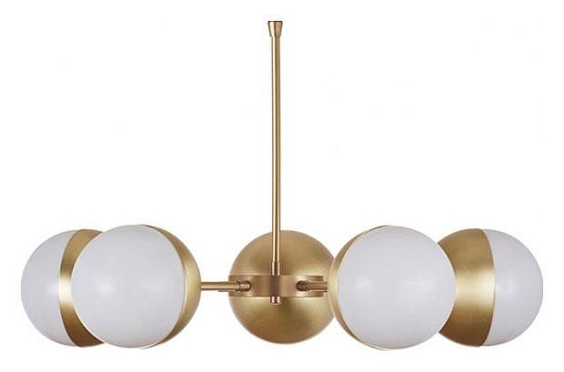 Люстра на штанге Imperiumloft Copper L1ght Chandel1er 40.1494 цвет плафона/подвески Белый, Латунь, цвет арматуры Латунь