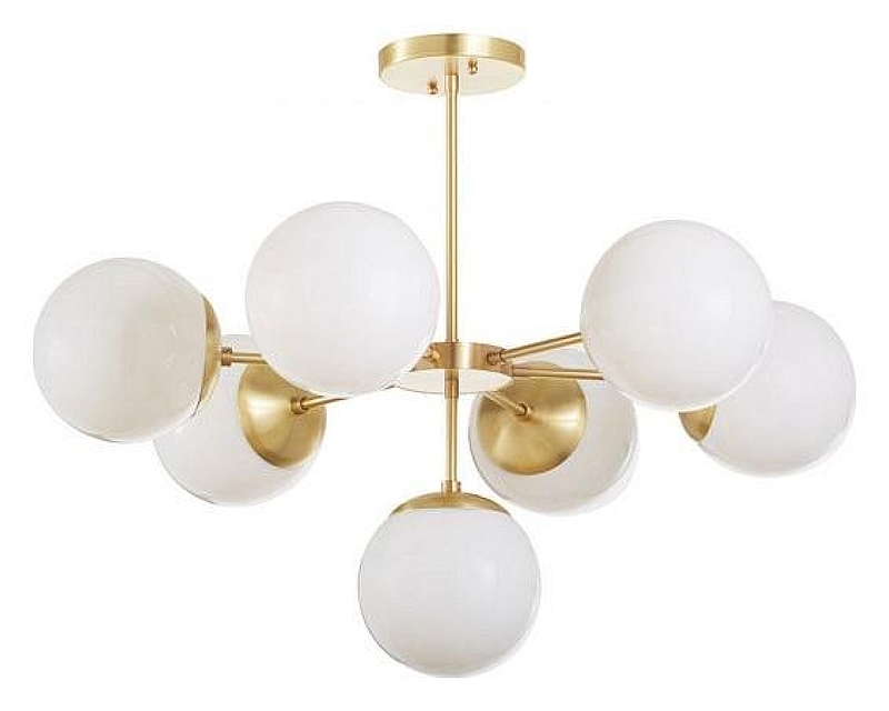 Люстра на штанге Imperiumloft Copper L1ght Chandel1er 40.1492 цвет плафона/подвески Белый, цвет арматуры Золото