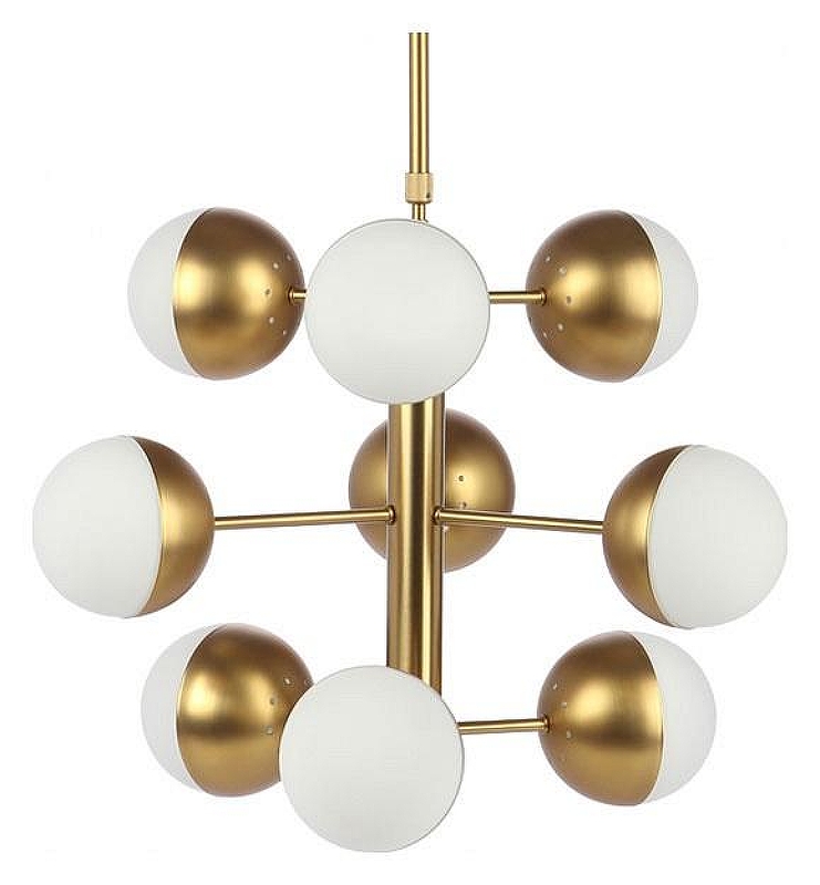 Люстра на штанге Imperiumloft Globe Cedar Moss 40,1668 цвет плафона/подвески Белый, Желтый, цвет арматуры Латунь