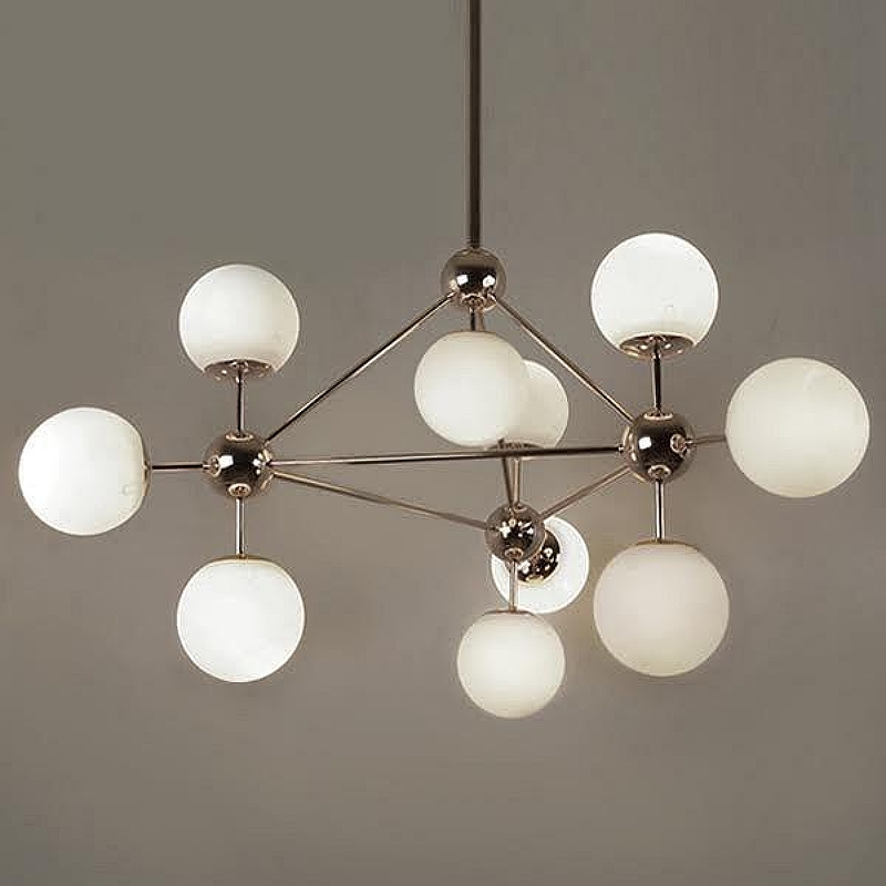 Люстра на штанге Imperiumloft Modo Chandelier White Glass 40,514 цвет плафона/подвески Белый, цвет арматуры Золото, Черный