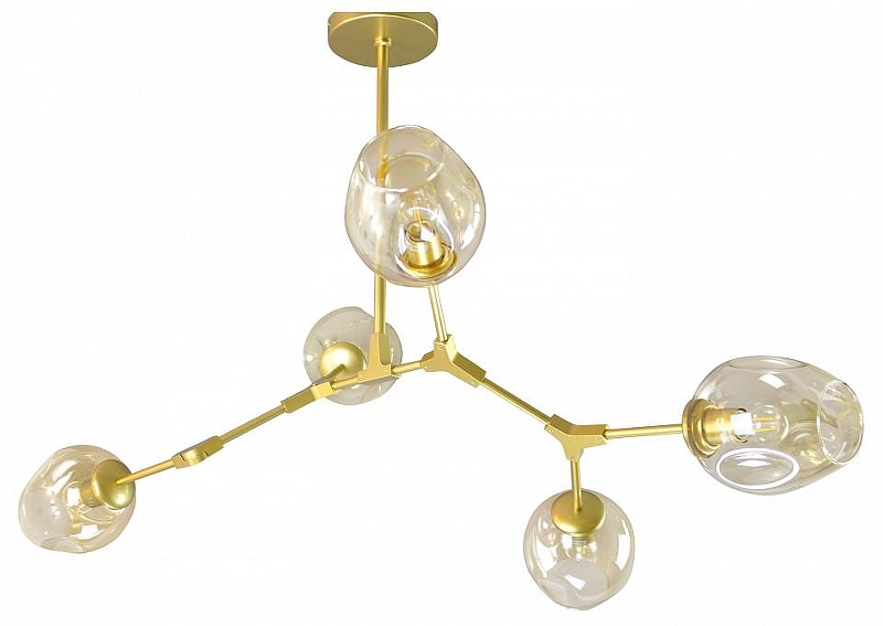 Люстра на штанге Kink Light Нисса 07512-5,33 цвет плафона/подвески Оранжевый, цвет арматуры Золото