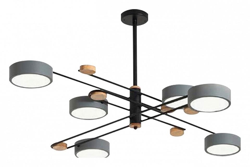 Люстра на штанге Kink Light Рапис 07648-6,16(4000K) цвет плафона/подвески Черный, цвет арматуры Серый, Черный