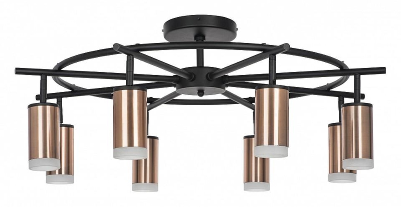 Люстра на штанге Lightstar Rullo LR7183080 цвет плафона/подвески Прозрачный, Медь, цвет арматуры Черный