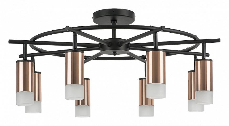 Люстра на штанге Lightstar Rullo LR7183081 цвет плафона/подвески Прозрачный, Медь, цвет арматуры Черный