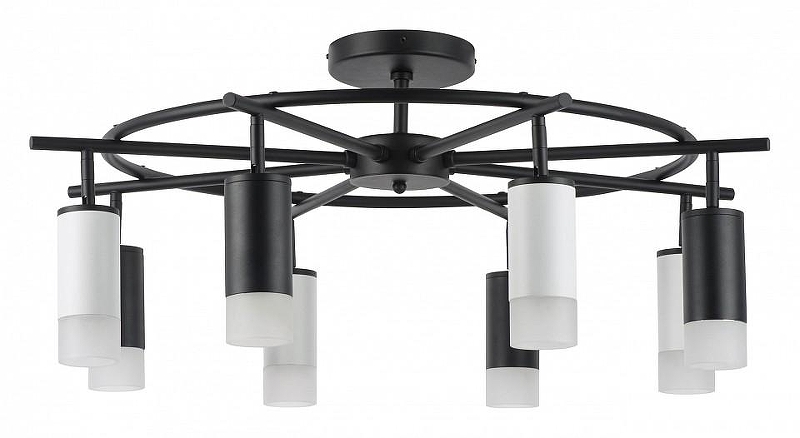 Люстра на штанге Lightstar Rullo LR7183743641 цвет плафона/подвески Белый, Черный, цвет арматуры Черный