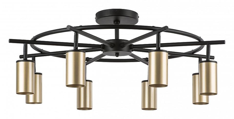 Люстра на штанге Lightstar Rullo LR718408 цвет плафона/подвески Золото, цвет арматуры Черный