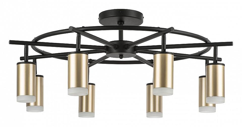 Люстра на штанге Lightstar Rullo LR7184080 цвет плафона/подвески Золото, цвет арматуры Черный