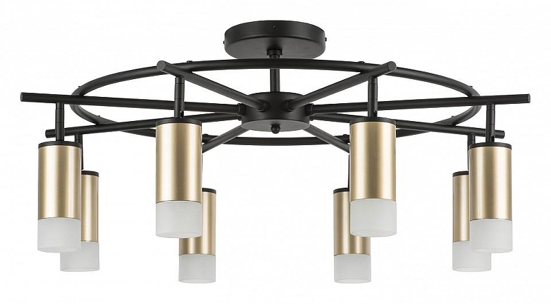 Люстра на штанге Lightstar Rullo LR7184081 цвет плафона/подвески Золото, цвет арматуры Черный