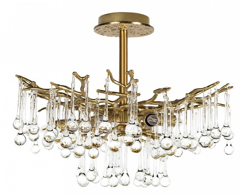 Люстра на штанге Loft it Coral 10351/460C AB цвет плафона/подвески Прозрачный, цвет арматуры Бронза