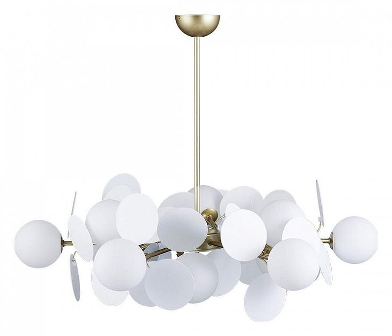 Люстра на штанге Loft it Matisse 10008/12 white цвет плафона/подвески Белый, цвет арматуры Золото