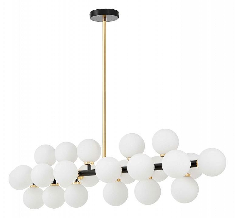 Люстра на штанге LUMINA DECO MARSIADA LDP 6033-24 BK+GD цвет плафона/подвески Белый, цвет арматуры Золото, Черный