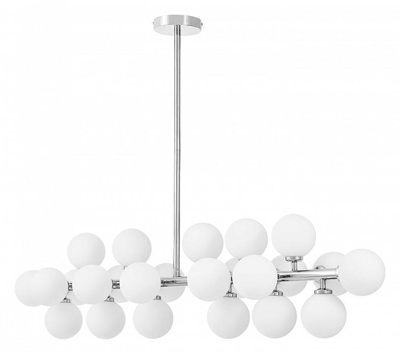 Люстра на штанге LUMINA DECO MARSIADA LDP 6033-24 CHR цвет плафона/подвески Белый, цвет арматуры Хром