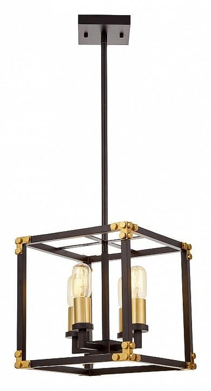 Люстра на штанге LUMINA DECO Waldorf LDP 1140-4 BK+MD цвет арматуры Черный