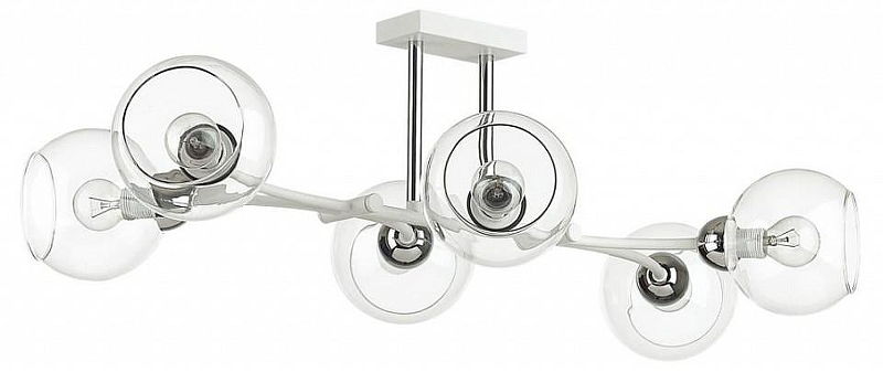 Люстра на штанге Lumion Alana 4517/6C цвет плафона/подвески Прозрачный, цвет арматуры Белый