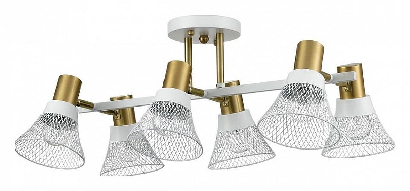 Люстра на штанге Lumion Anriya 8045/6C цвет плафона/подвески Белый, цвет арматуры Белый, Латунь