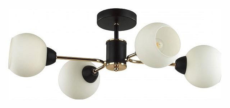 Люстра на штанге Lumion Comfi 5646/4C цвет плафона/подвески Белый, цвет арматуры Золото, Черный