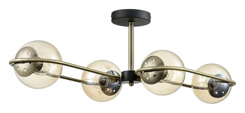 Люстра на штанге Lumion Comfi 8062/4C цвет плафона/подвески Оранжевый, цвет арматуры Черный