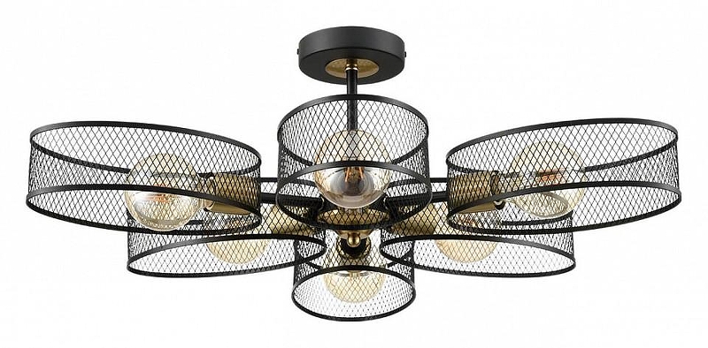 Люстра на штанге Lumion Comfi 8153/6C цвет плафона/подвески Черный, цвет арматуры Медь, Черный