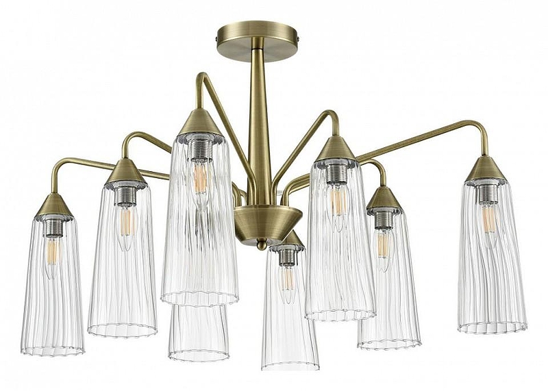 Люстра на штанге Lumion Doliana 6584/8C цвет плафона/подвески Прозрачный, цвет арматуры Бронза