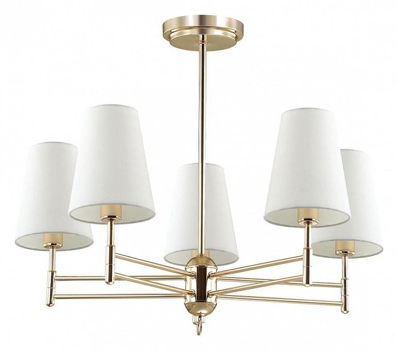 Люстра на штанге Lumion Doris 4436/5C цвет плафона/подвески Белый, цвет арматуры Золото