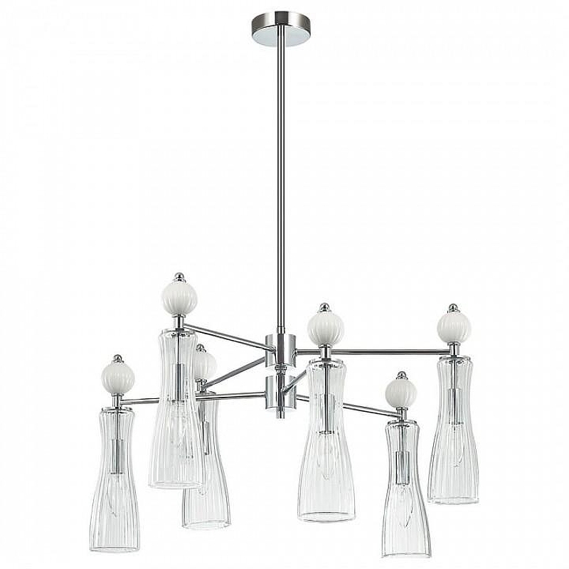 Люстра на штанге Lumion EMILY 8268/6 цвет плафона/подвески Прозрачный, цвет арматуры Белый, Хром