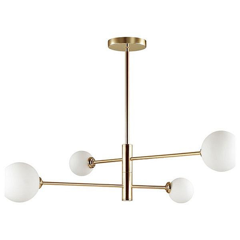 Люстра на штанге Lumion Estelle 4418/4C цвет плафона/подвески Белый, цвет арматуры Золото