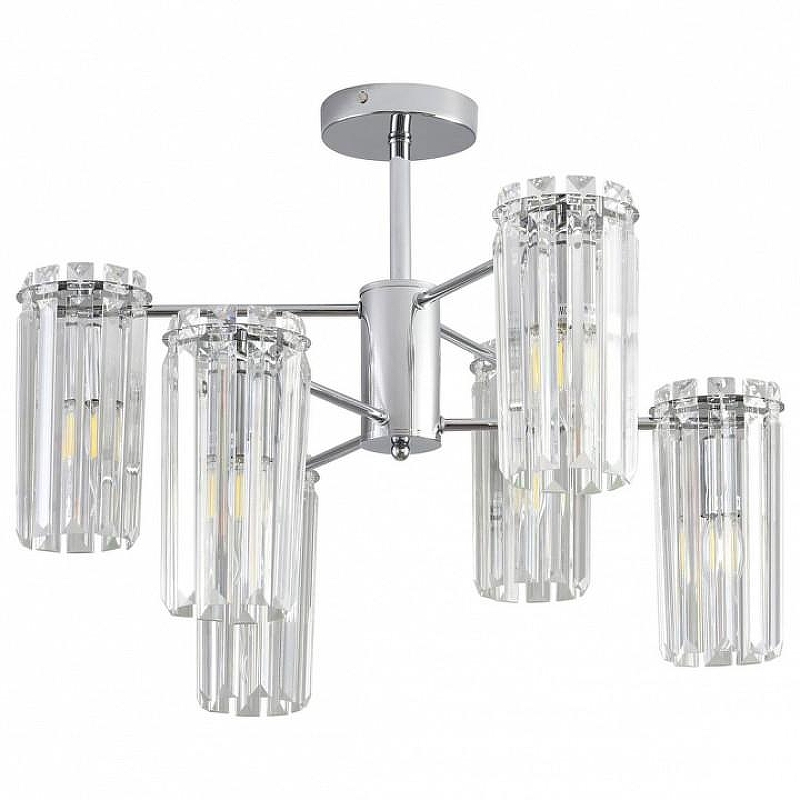 Люстра на штанге Lumion FAVLA 8348/6C цвет плафона/подвески Прозрачный, цвет арматуры Хром