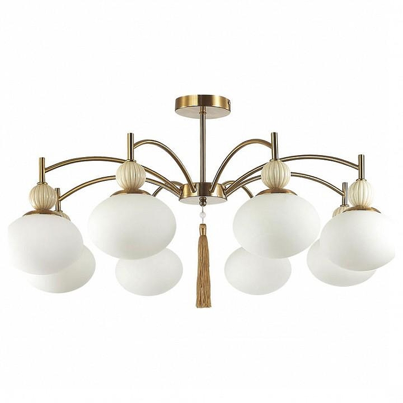 Люстра на штанге Lumion GLORIYA 8272/8C цвет плафона/подвески Белый, цвет арматуры Бежевый, Латунь