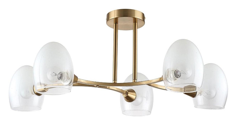 Люстра на штанге Lumion Kendall 6514/5C цвет плафона/подвески Белый, цвет арматуры Латунь