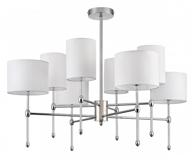 Люстра на штанге Lumion Latti 6589/8C цвет плафона/подвески Белый, цвет арматуры Хром