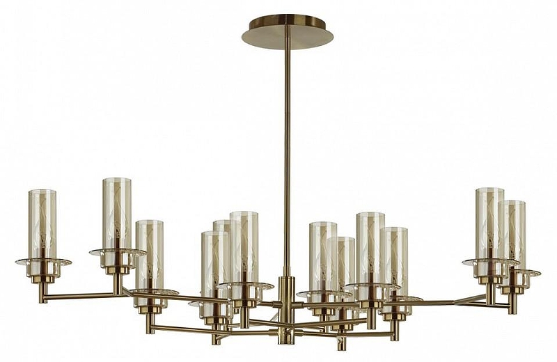 Люстра на штанге Lumion Madonna 6554/12C цвет плафона/подвески Коньячный, цвет арматуры Бронза