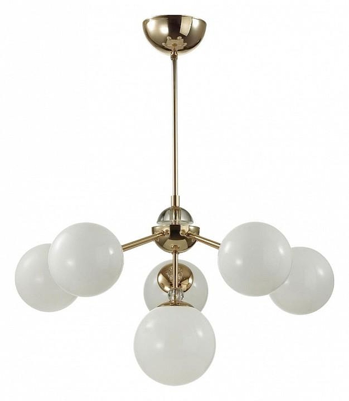 Люстра на штанге Lumion Marsha 6536/6C цвет плафона/подвески Белый, цвет арматуры Золото