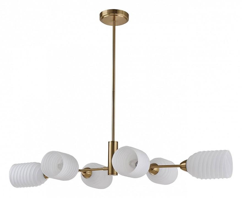 Люстра на штанге Lumion Monroe 6512/6C цвет плафона/подвески Белый, цвет арматуры Латунь