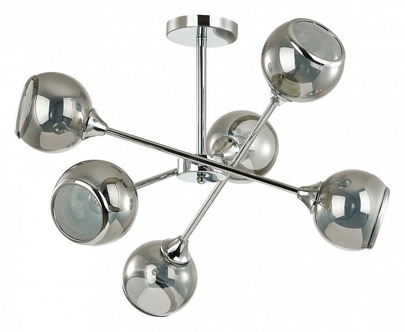 Люстра на штанге Lumion Sandra 4530/6C цвет плафона/подвески Светло-серый, цвет арматуры Хром
