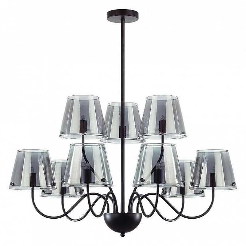 Люстра на штанге Lumion Smoky 6570/9C цвет плафона/подвески Светло-серый, цвет арматуры Черный