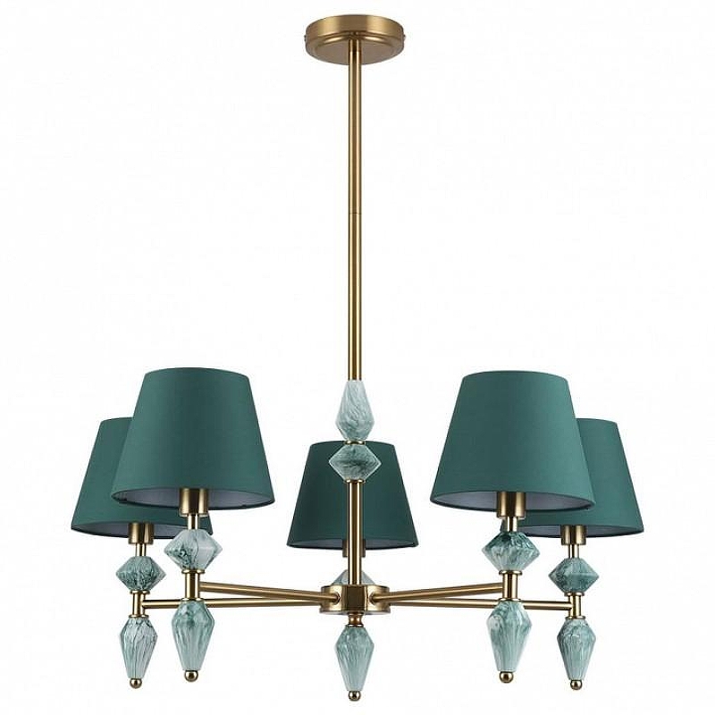 Люстра на штанге Lumion VERMONT 8275/5 цвет плафона/подвески Зеленый, цвет арматуры Зеленый, Латунь