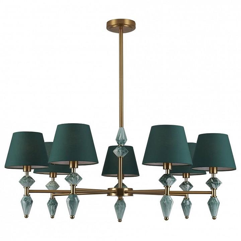 Люстра на штанге Lumion VERMONT 8275/7 цвет плафона/подвески Зеленый, цвет арматуры Зеленый, Латунь