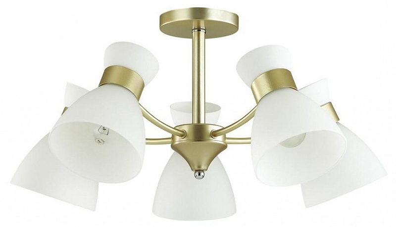 Люстра на штанге Lumion Wilma 4535/5C цвет плафона/подвески Белый, цвет арматуры Золото