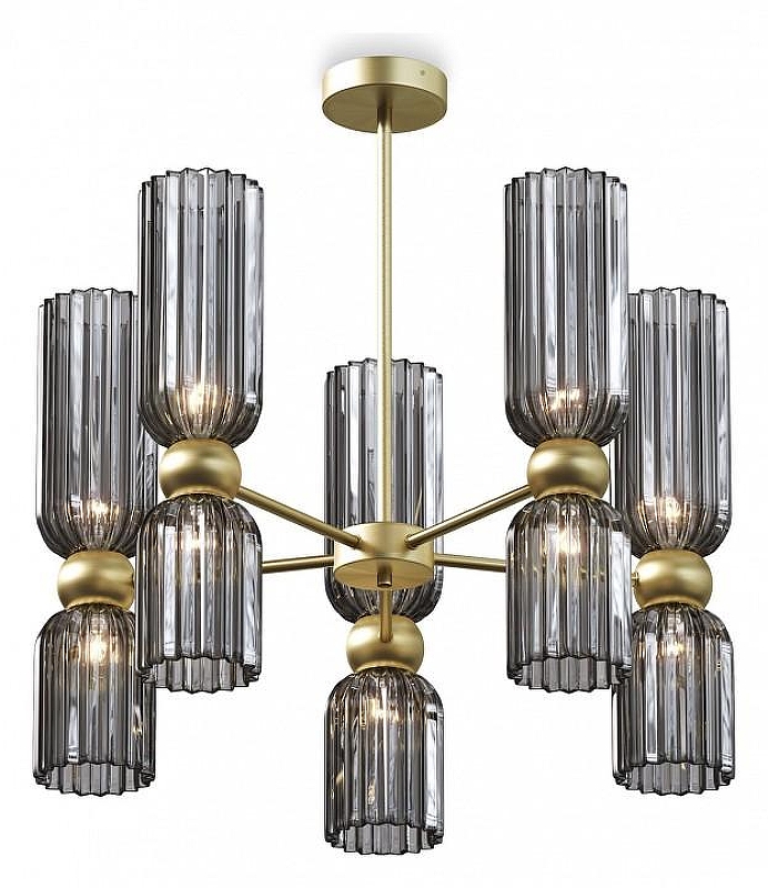 Люстра на штанге Maytoni Ant1c MOD302PL-10GR цвет плафона/подвески Светло-серый, цвет арматуры Золото