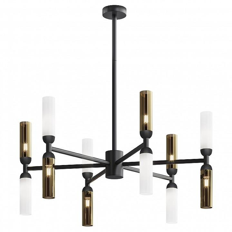 Люстра на штанге Maytoni Memory MOD177PL-12G цвет плафона/подвески Белый, Черный, цвет арматуры Черный