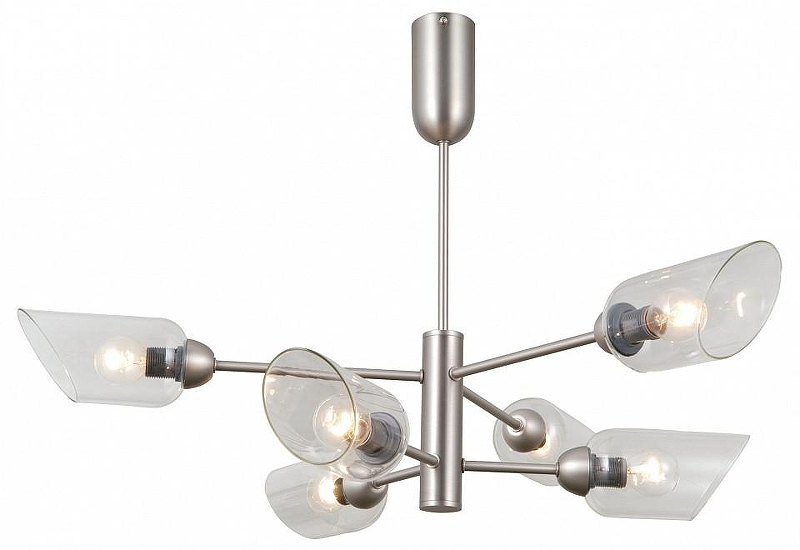 Люстра на штанге Moderli Avery V10808-6P цвет плафона/подвески Прозрачный, цвет арматуры Хром