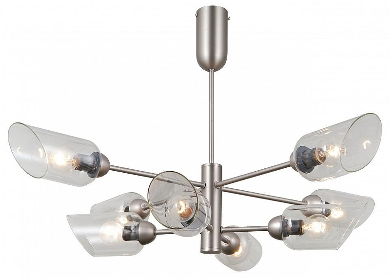 Люстра на штанге Moderli Avery V10809-8P цвет плафона/подвески Прозрачный, цвет арматуры Хром
