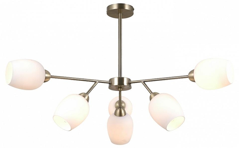 Люстра на штанге Moderli Cassy V10820-6C цвет плафона/подвески Белый, цвет арматуры Золото