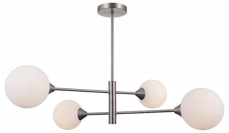 Люстра на штанге Moderli Molecule V10839-4P цвет плафона/подвески Белый, цвет арматуры Хром