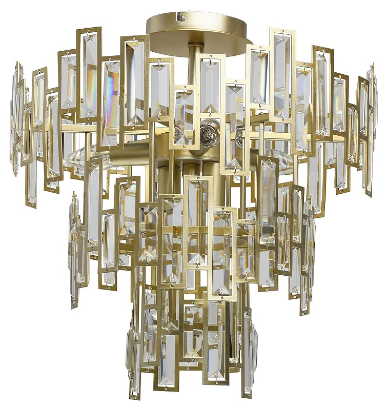 Люстра на штанге MW-Light Монарх 2 121010505 цвет плафона/подвески Золото, Прозрачный, цвет арматуры Золото