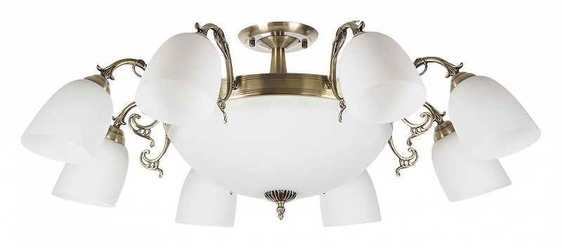 Люстра на штанге MyFar Ceiling MR1524-11C цвет плафона/подвески Белый, цвет арматуры Бронза