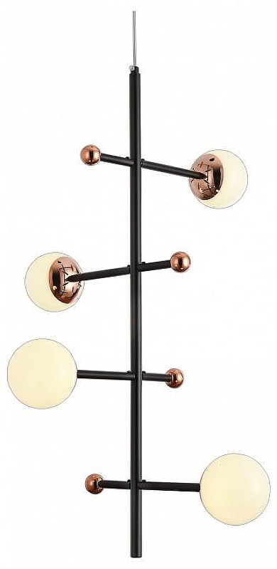 Люстра на штанге Natali Kovaltseva LOFT LED LED LAMPS 81338 GOLD BLACK цвет плафона/подвески Белый, цвет арматуры Золото, Черный