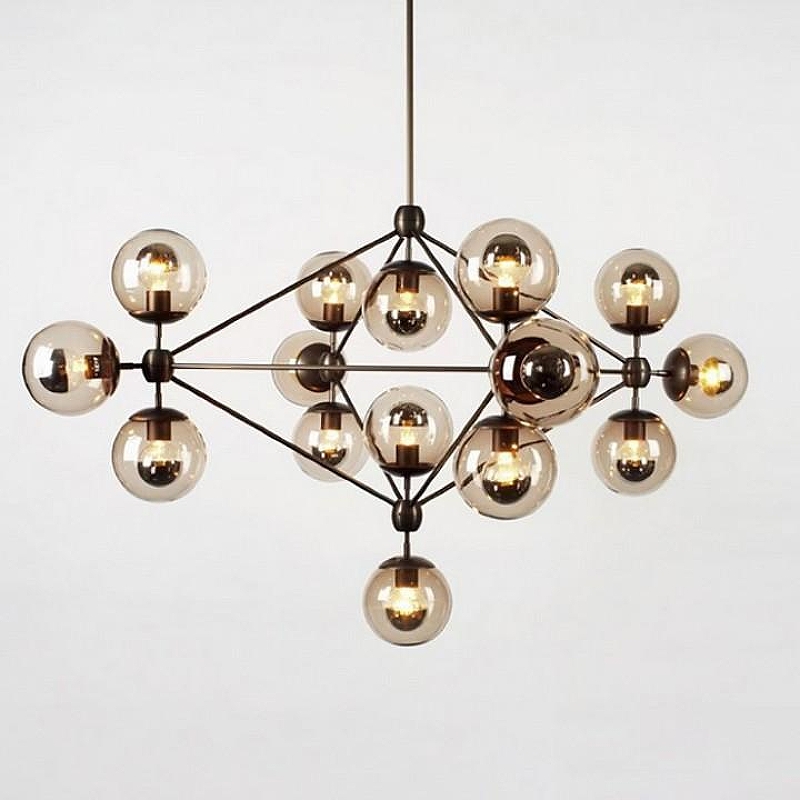 Люстра на штанге O-LUCE Modo 18439021 цвет плафона/подвески Дымчатый, цвет арматуры Черный