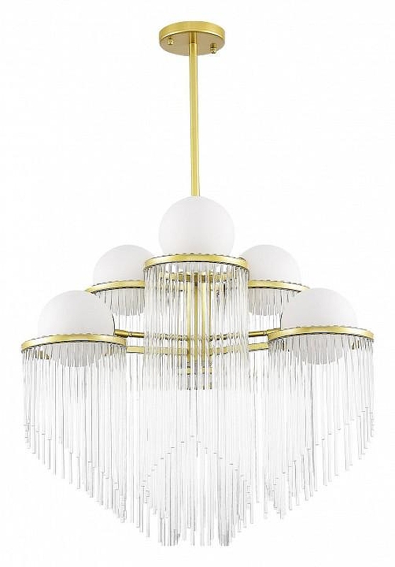 Люстра на штанге ST-Luce Allegro SL1511.203.06 цвет плафона/подвески Белый, Прозрачный, цвет арматуры Золото