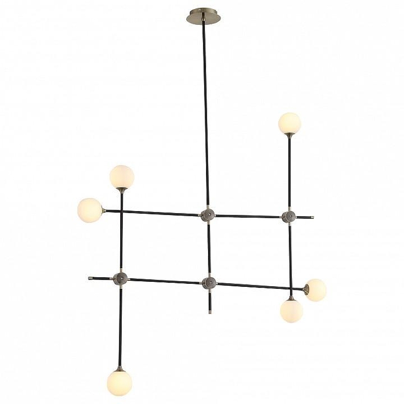 Люстра на штанге ST-Luce Bastoncino SL429.403.06 цвет плафона/подвески Белый, цвет арматуры Золото, Черный